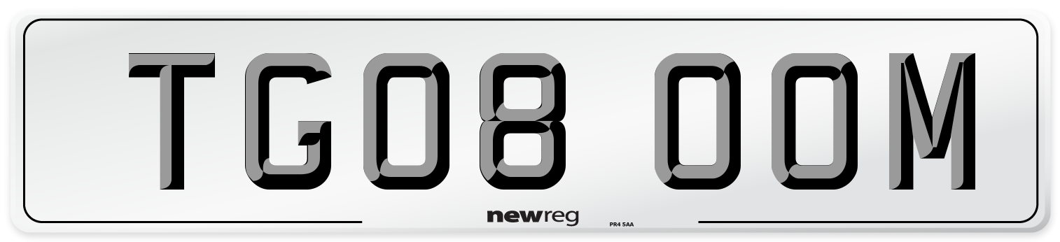 TG08 OOM Number Plate from New Reg